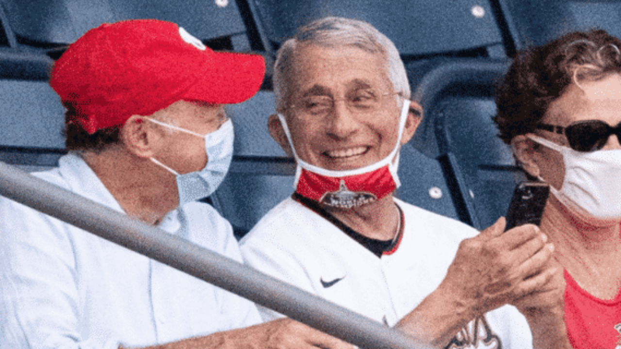Fauci Pushes Back Against Criticism of Photo Showing Him With Mask  Partially Off at Nationals Game